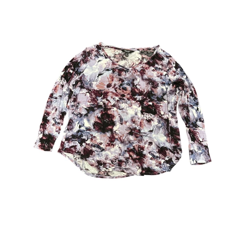 Simply Vera Vera Wang Womens Sz 0X Floral Long Sleeve Blouse Top